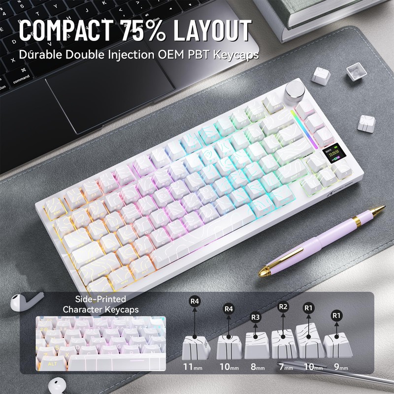ATTACK SHARK X820 Ultra Wireless Mechanical Keyboard with TFT Smart