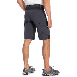 Cycorld MTB Men’s Cycling Shorts - Quick-Drying MTB Shorts - Men’s Mountain Bike Shorts - Baggy Bike Shorts / Breathable Cycling Shorts with Adjustable Velcro Fasteners. (Neus Mtb Shorts) - Dark grey + pad, size: l