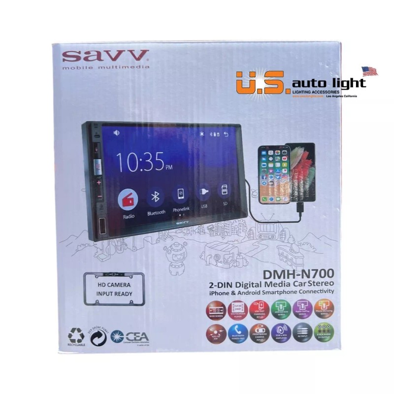 SAVV DMH-N700 BRAND NEW 2-DIN DIGITAL MEDIA CAR STEREO Apple