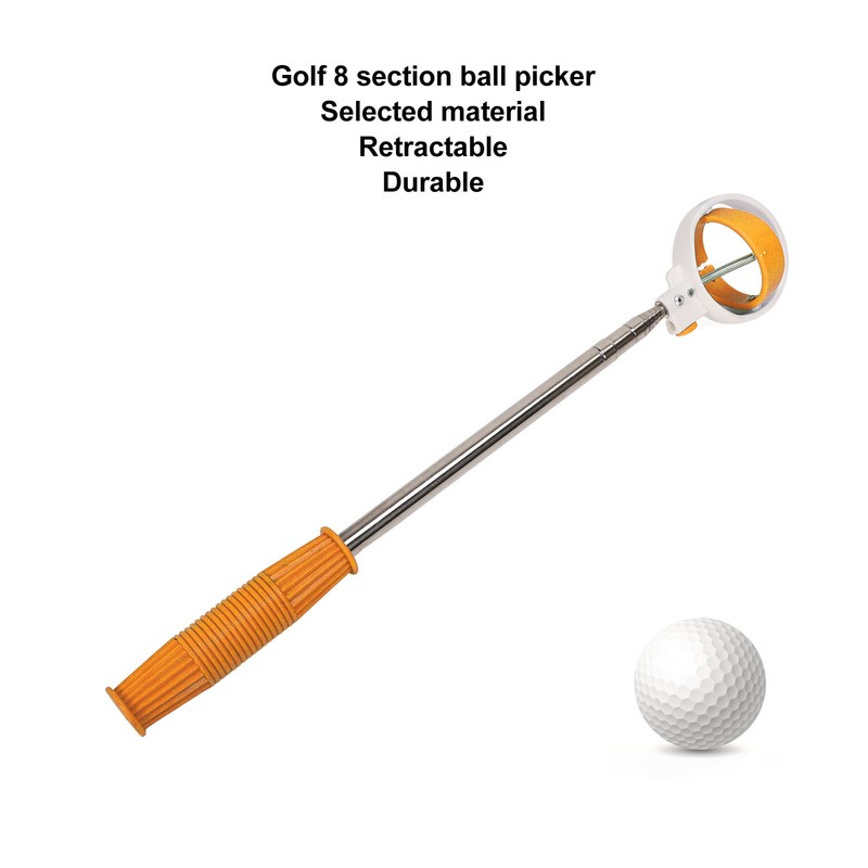 Golf Ball Retriever Telescopic Ball Picker Stainless Steel 8 Sections