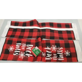 Christmas House 2 SAME PRINTED MICROFIBER TOWELS,CHRISTM