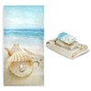 ALAZA Towel Bathroom Sets, Summer Beach Shell with Pearl Print