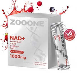 [Flash Sales] ZOOONE NAD+ Berry Flavor Drink Mix 1000mg for Skin Aging Energy & Focus Support 30 Pack US Healthcare Beverage with Resveratrol CoQ10 D-Ribose PQQ- Z1:_Pack of 3(Total 90 Packets)