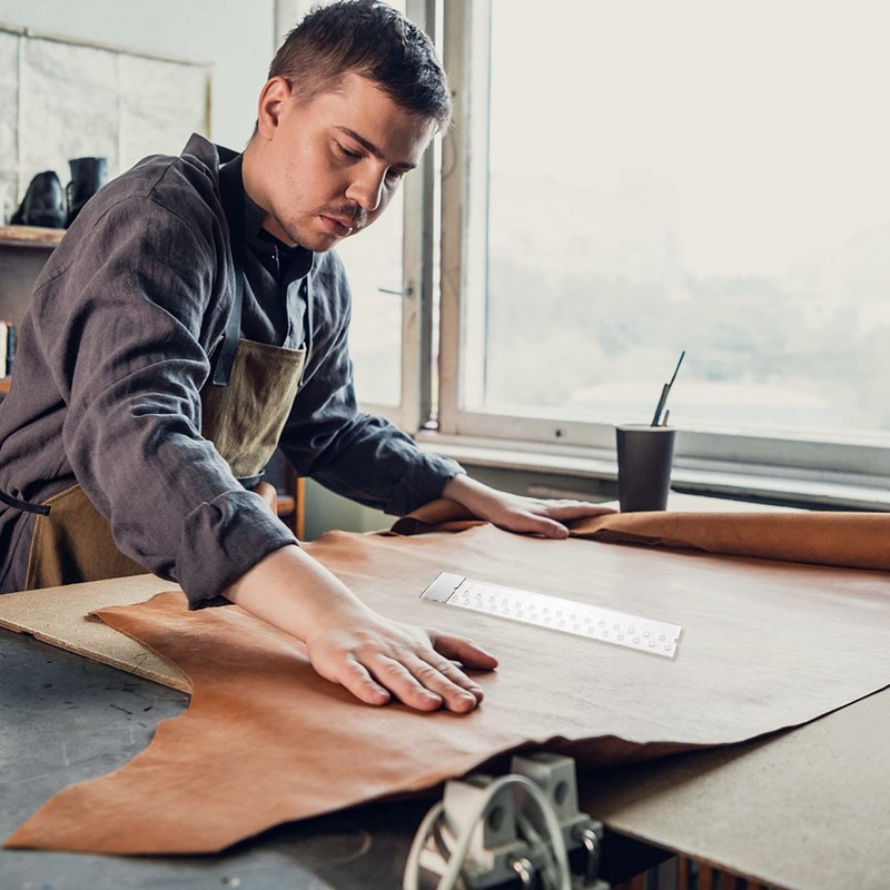 Colini Canvas Patterning Ruler,Clear Acrylic Ruler with Holes Every Quarter