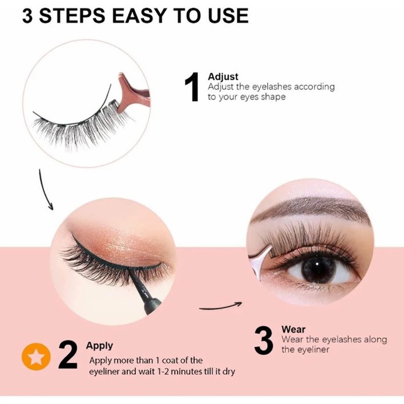 8 Pairs Magnetism Lashes Eyeliner Set Realistic Strong Hold Reusable