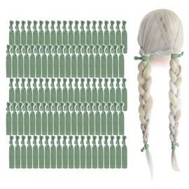 MEEDEE 100 Pack Sage Green Hair Ties For Women Soft Elastic Ribbon No Crease Hair Tie Decorative Knotted Hair Ties No Damage Green Elastic Hair Ties Ouchless Hair Ties Yoga Hair Ties Elastic Bracelets