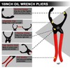 CAROTUPY 5Pcs Adjustable Oil Filter Pliers Set, Universal Oil Filter