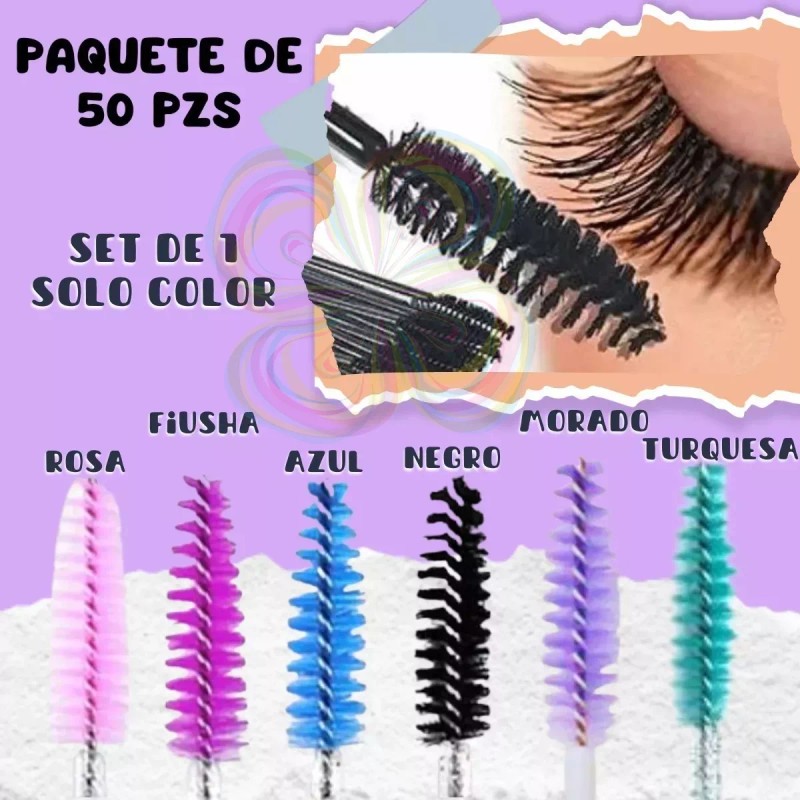 Universo en Linea 100 Cepillos Desechables Glitter Extensión De Pestañas