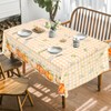 3 Pack Thanksgiving Tablecloth, Disposable Light Yellow Buffalo Plaid Fall