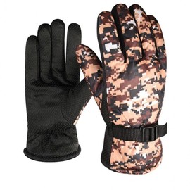 EA Winter Warm Sports Outdoor Men's Brushed Fleece Gloves 1+1 Grey+Grey