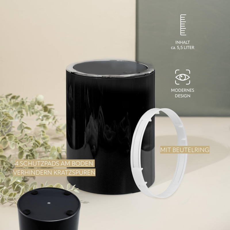 Bremermann bathroom series Savona cosmetic bin with a swing lid,