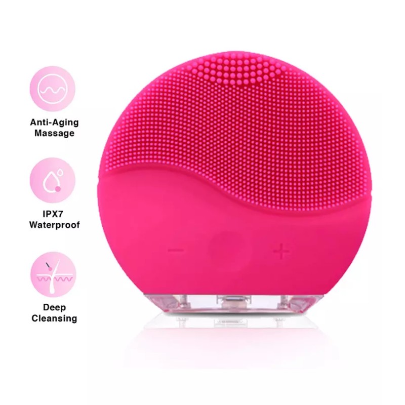 Unbranded Rechargeable Ultrasonic Face Deep Cleanser Silicone Brush Scrub Massage