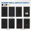 ELEGRP Matte Black Single Pole Decorator Light Switch, 15Amp 120-277V,