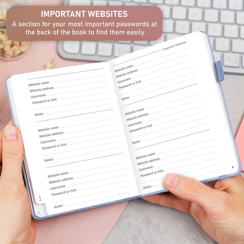 GoGirl Password Book with Alphabetical tabs – Internet Address &