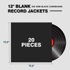 20PCS Black 12-Inch LP Vinyl Record Jackets, 350gsm Cardboard Sleeves