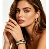 Wotfim Chunky Gold Bangle Bracelets for Women Enamel Zebra-Print Cuff
