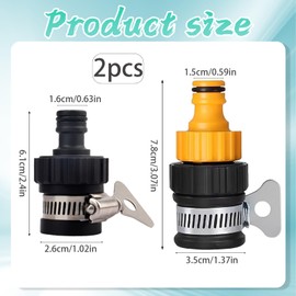 2Pcs Universal Tap Hose Connector, Kitchen Tap Hose Connector, Hoses Pipe Connectors To Taps Easy to Install, Durable & Leak-Proof Suitable for Kitchen, Garden, Bathroom, Indoor and Outdoor Use