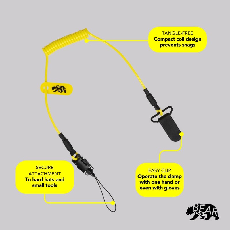 BearTOOLS Hard Hat Lanyard with Clip, Multi-use Tool Lanyard for