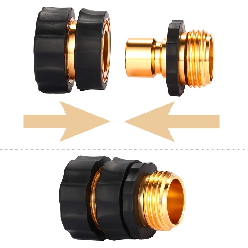 Sanpaint 3/4 Inch Garden Hose Quick Connector, Male and Female