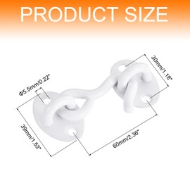 sourcing map 2 Inch Hook and Eye Latch, Barn Door Lock Privacy Hardware Stainless Steel Gate Lock for Window Cabin Hooks Sliding Door Bedroom Bathroom, White