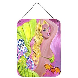 Caroline's Treasures JMK1183DS1216 Pink Mermaid Wall or Door Hanging Prints Aluminum Metal Sign Kitchen Wall Bar Bathroom Plaque Home Decor Front Door Plaque, 12x16, Multicolor