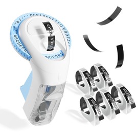 VolenGo Omega S Embossing Device / Embossing Label Maker / 3D Labelling Device with 5 Rolls Label Tape, Label Embossing Device 9 mm, Blue Embossing Label Maker, Suitable for Home, DIY Design