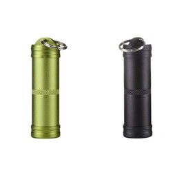 1/2/3Pcs Aluminum Pill Organizer Box Keychain Waterproof 3 Colors Pill Container Portable Pill Keychain Aluminum Pill Bottle for Pill Holder Outdoors Camping Traveling Black/Green/Orange