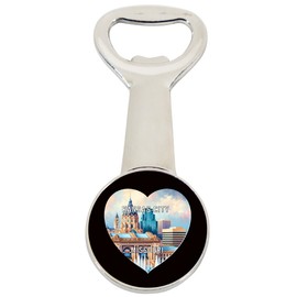 Kansas City Missouri Travel Souvenir Destination Heart Shape Design Magnetic Bottle Opener Single