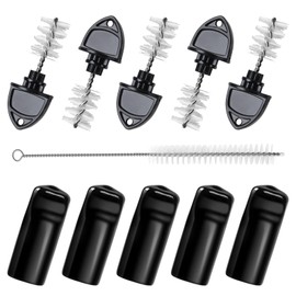 Dbgogo Beer Tap Plug Brush Beer Faucet Cap, 5pcs Beer Tap Plugs & 5pcs Rubber Draft Beer Faucet Covers & 1pcs Long Cleaning Draft Beer Plugs Tap Brush for Most Standard American Beer Faucets