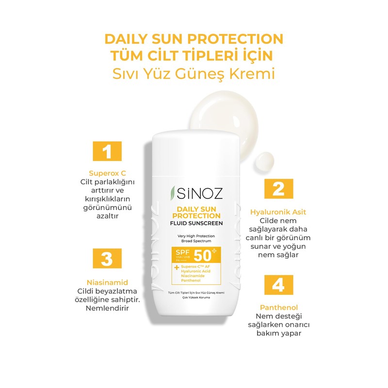 Sinoz Daily Sun Protect Fluid Sonnenschutzmittel SPF50+ / PA++++