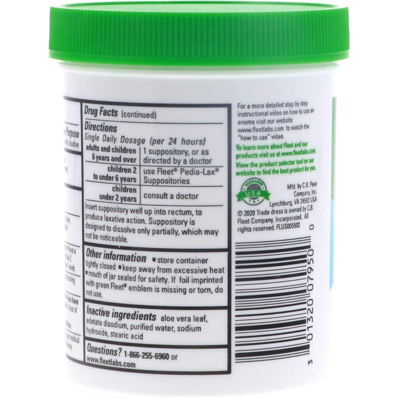 Fleet Adult Glycerin Suppositories 50-Count (2-Pack)