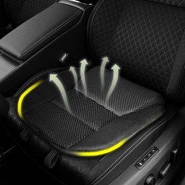 LALOSHI Car Seat Cushions for Driving, Memory Foam Seat Cushion for Car – Breathable and Supportive for Long Drives, Improve Driving Sight & Relieve Back Pain, Cushion Set for SUV/Truck/Car(Black)