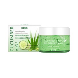 Grospe Hydrating Hyaluronic Acid Face Mask - Cooling Gel Mask with Cucumber Extract for All Skin Types - Overnight Sleeping Mask for Deep Moisturizing After Sun Care and Acne Improvment