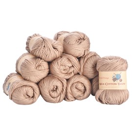ThinkThings Acrylic Yarn for Crocheting - Hand Knitting Yarn - Khaki Yarn for Crocheting - Crochet Thread Yarn for Crocheting Bulk - 10Balls 17.6Ounces (Khaki)