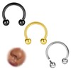 ESHIONER G23 Titanium Septum Rings Horseshoe Piercing Daith Tragus Lip