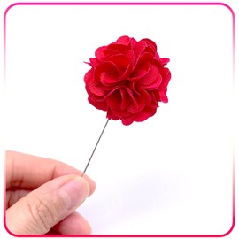 Lapel Pins for Men Handmade Satin Flower Boutonniere Pins for Suit Wedding Pack of 12 (Style 1)