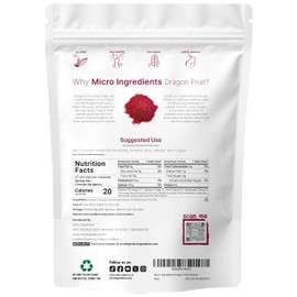 Organic Dragon Fruit Powder, 10oz | 100% Natural Fruit Powder | Freeze-Dried Pink Pitaya Source | No Sugar & Additives | Great Flavor for Drinks, Smoothie, & Beverages | Non-GMO & Vegan Friendly