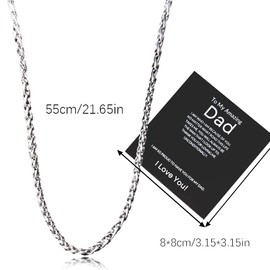 Fathers Dad Birthday Gifts for Dad Papa Cuban Chain Necklace Gifts for Men Dad, Father Dad Christmas Gifts for Daddy Dad Jewelry Necklace Father's Day Gift from Kids, Dad Birthday Gifts for Men