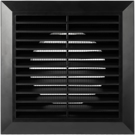 ECOPRO VENT Black 4'' Inch Ventilation Grille - Inside/Outside use - (Flange 3.9''Ø/Cover 6.7''x6.7'') - Air Vent Louver - Exhaust Hood - Available 3 Sizes / 4 Colors.
