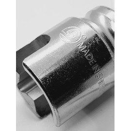 Dawson® UK Made - 1/2-Inch Drive Multi-Purpose Lineman Socket, Fits 3/4" 4-Point Square Nuts, with 9/16" Slot for Grounding-Clamps Eye Bolt J-hooks Hot-line Clamps Impact Rated, Made In England