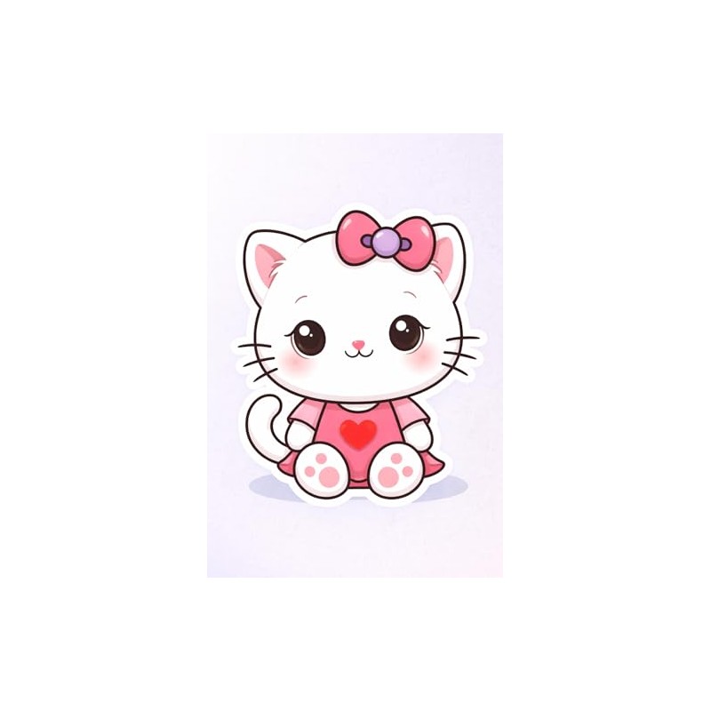 WSQ My Cute Kitty Sticker Vinyl Premium Quality Multicolor for