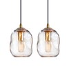 CASAMOTION Pendant Lights Kitchen Island Clear Glass Organic Globe Modern