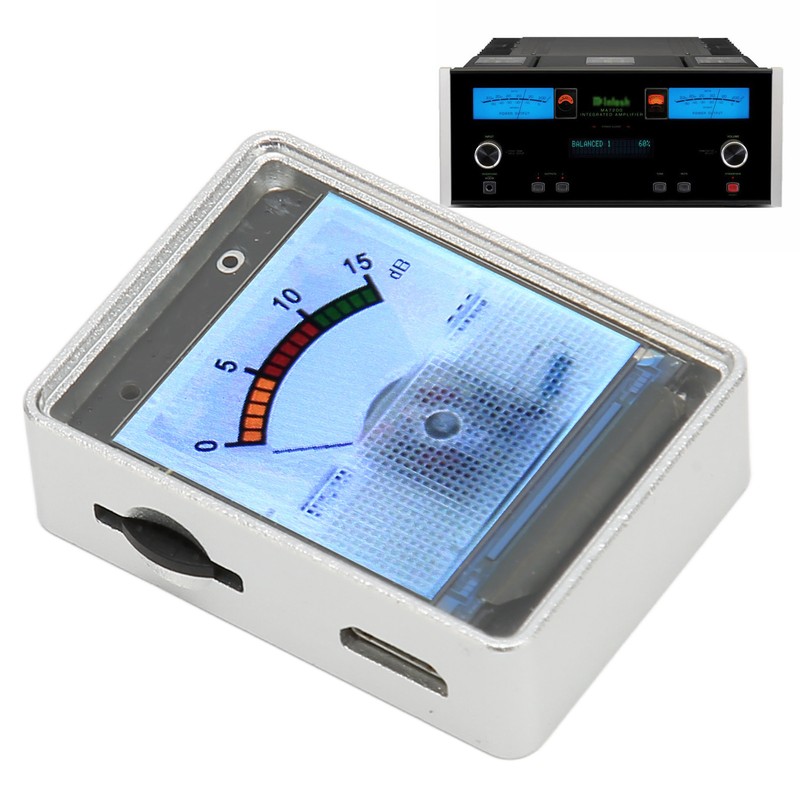 VU Meter Aluminium Alloy Shell 1.3 Inch Display Voice Activated