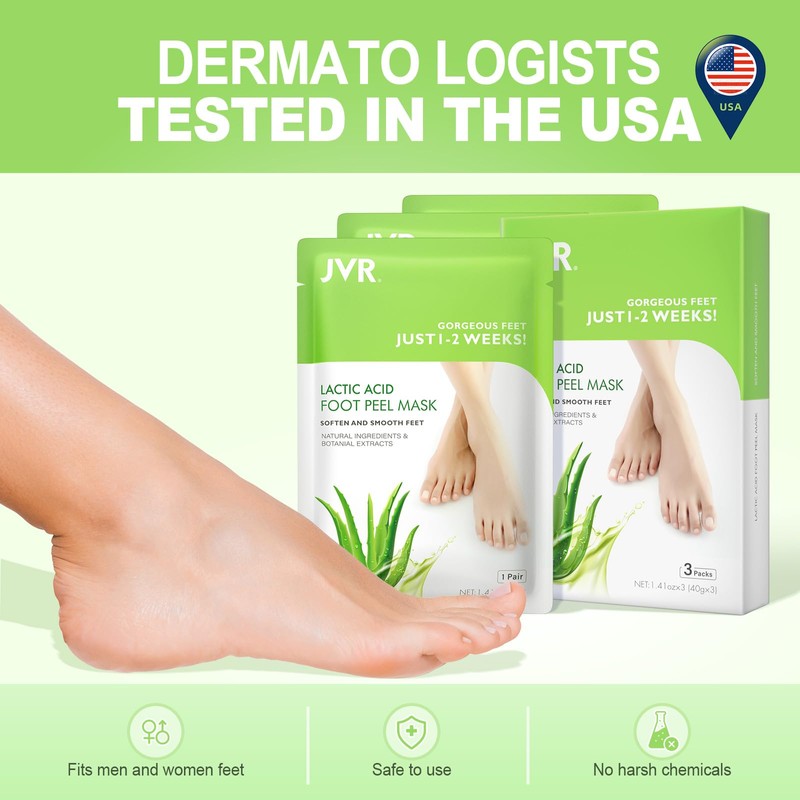 Foot Peel Mask 3 Pairs - Exfoliating Peeling Callus Remover,