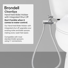 Brondell Hand-Held Bidet Holster Toilet Attachment with Integrated Shut-off, Accessory for Bidet Sprayers