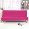 Solid Colour Armless Sofa Bed Cover Polyester Spandex Stretch Futon