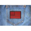 Ivamis Red Black American Flag Patch- 3x2 inch - P3448