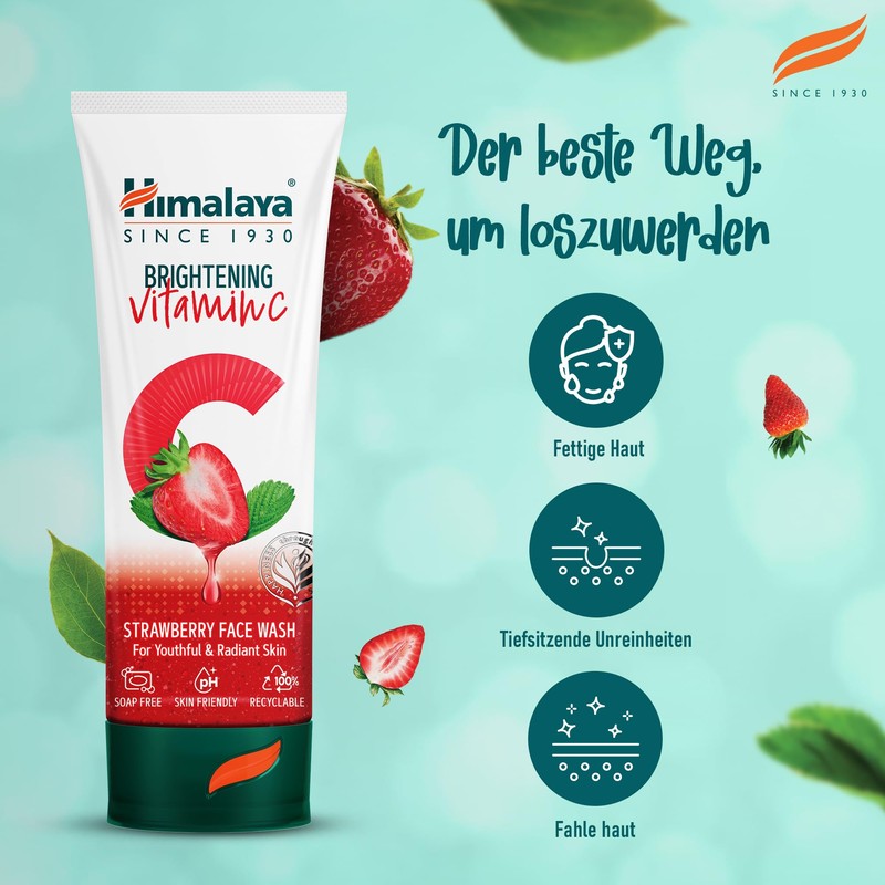 Himalaya Brightening Vitamin C Strawberry Face Wash | Brightening Face