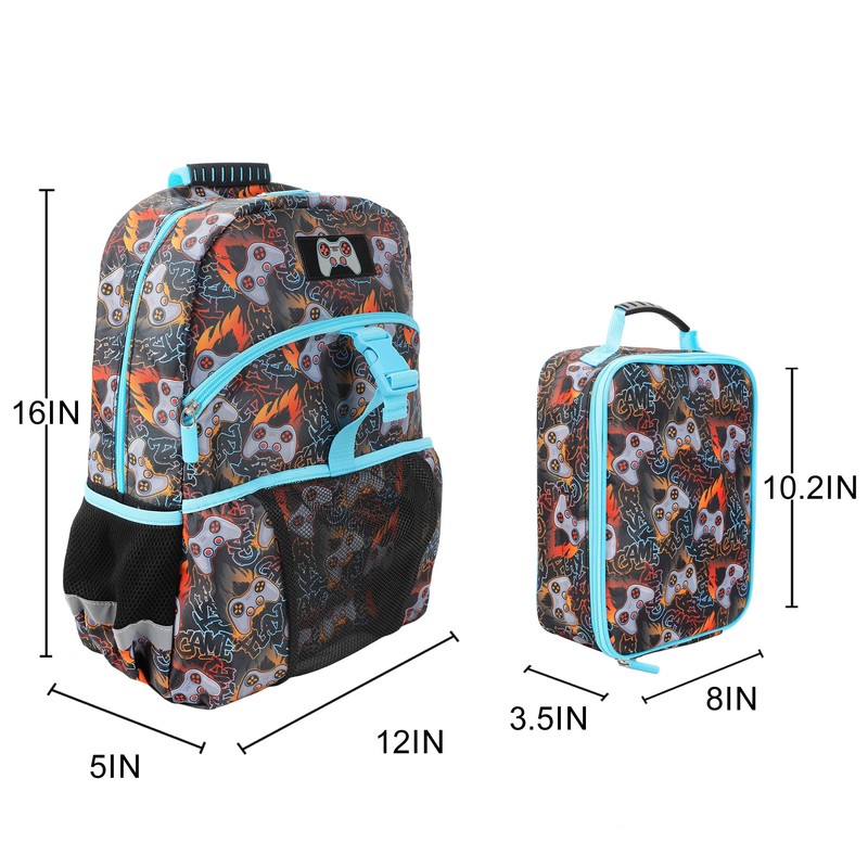 Video Game Controller All-Over Print 16" Premium Backpack & Lunch