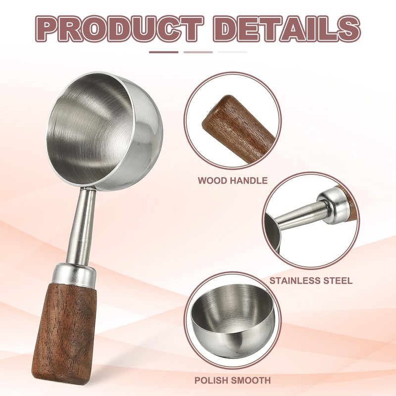 sourcing map Coffee Measuring Spoon, 1.45" x 0.7" 15ml Stainless